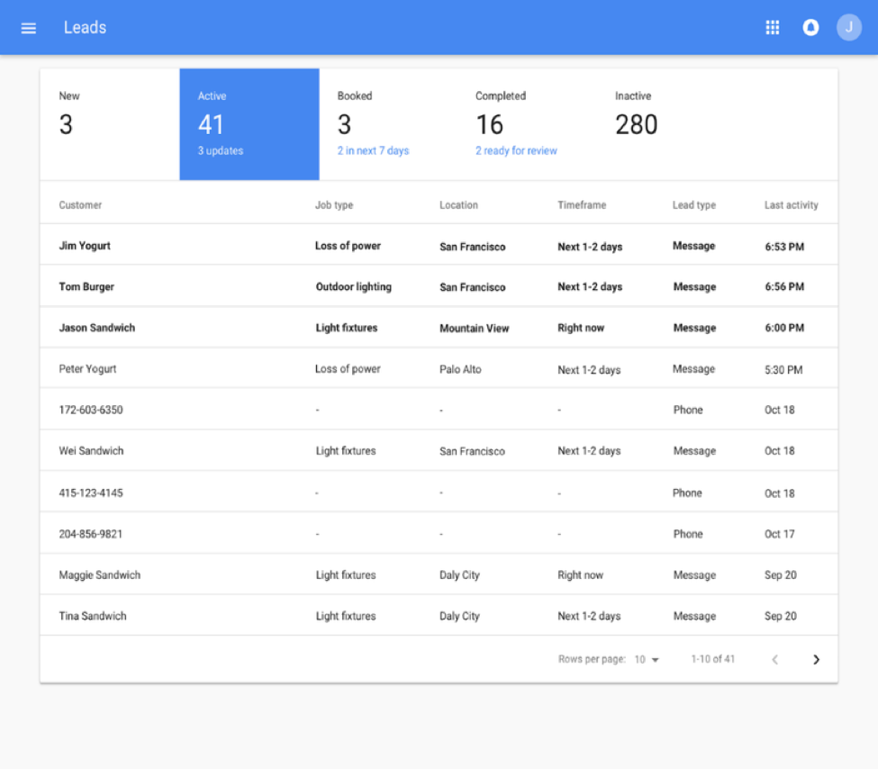Zrzut ekranu procesu rejestracji w Google LSA