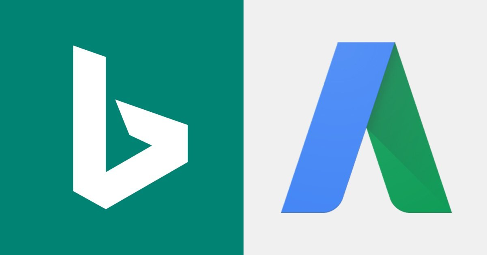 Bing e logotipos do AdWords