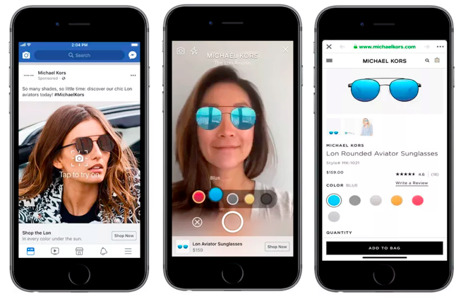 michael kors AR Stories 廣告