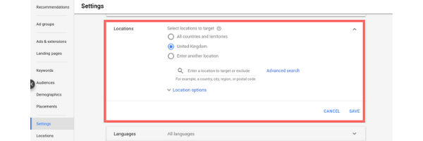 segmentação geográfica.