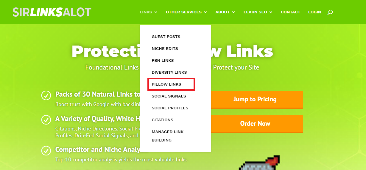 SirLinksALot link الوسائد