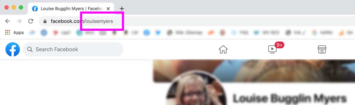ID facebook atau nama pengguna bagian dari URL.