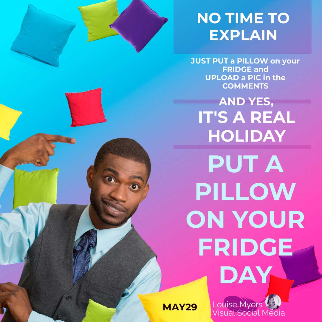 bantal berwarna cerah terbang untuk Letakkan Bantal di Hari Kulkas Anda.