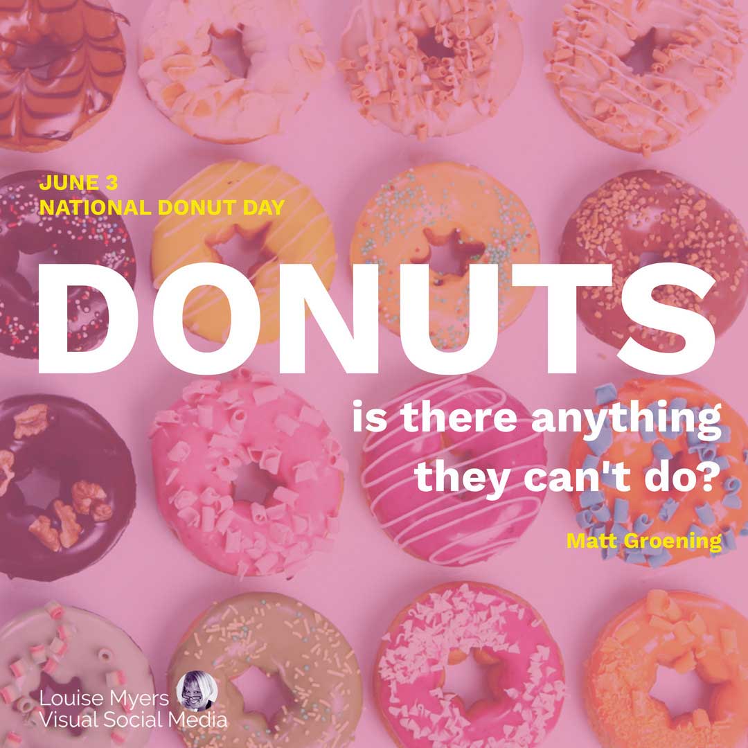 16 ciambelle rosa dicono il National Donut Day.