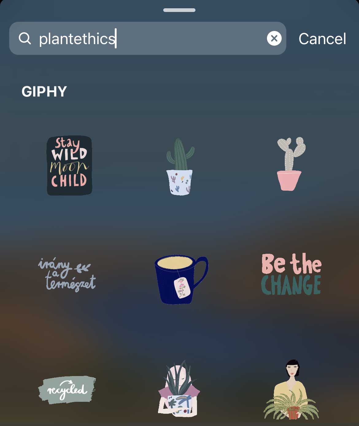 aussagekräftige nachhaltige und pflanzliche Aufkleber.