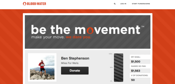 halaman penggalangan dana peer-to-peer