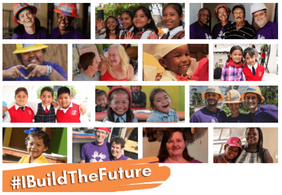 Um exemplo de conteúdo gerado pelo usuário com voluntários em fotos lado a lado.