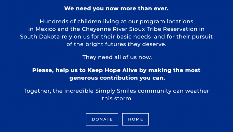 Сообщение на главной странице simplesmiles.org COVID