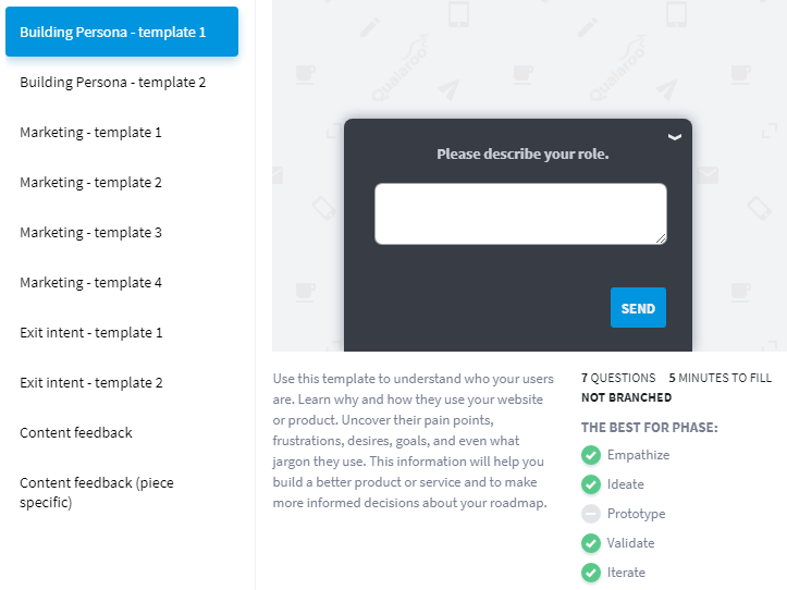 Qualaroo Building Persona Template Schritt zwei