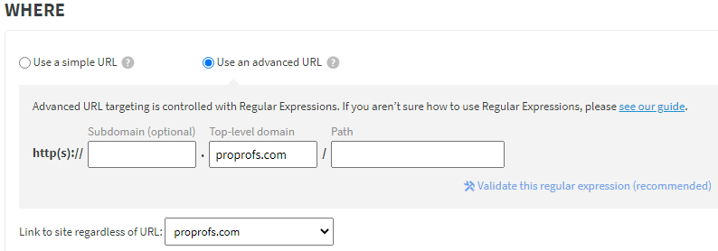 Qualaroo Targeting Schritt vier
