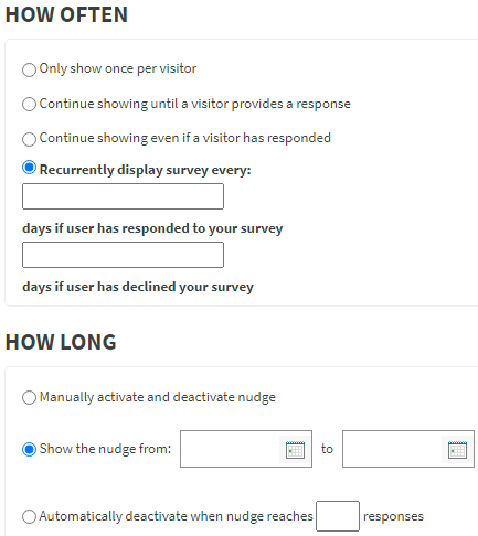 Qualaroo-Targeting-Faktoren – wie oft – wie lange Schritt vier