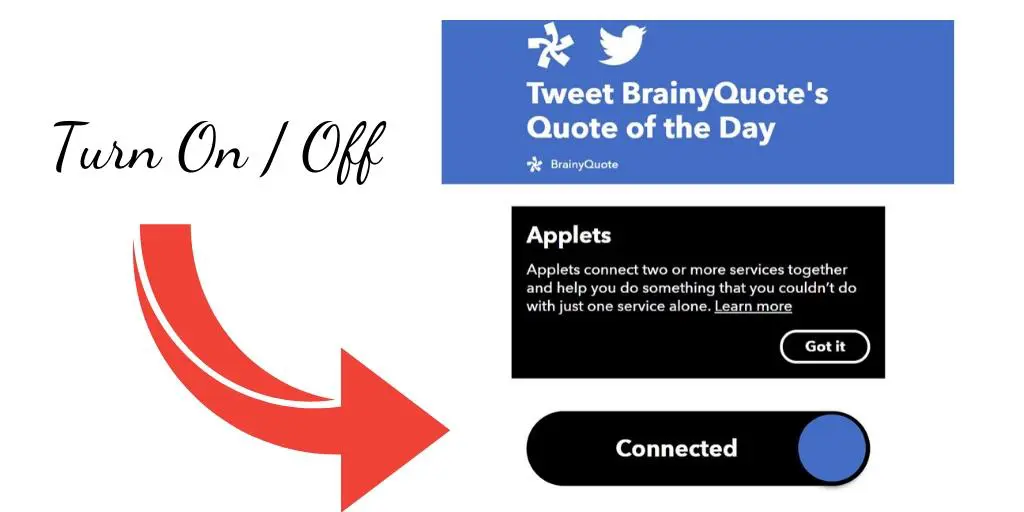 IFTTTスマートライフをオンまたはオフにします