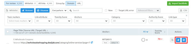 有毒で潜在的に有毒なバックリンクのリストを見つける