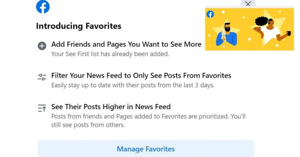 เฟสบุ๊คฟีดโพสต์รายการโปรด