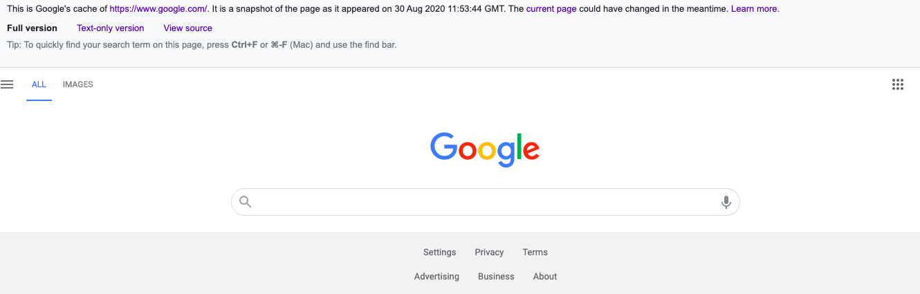 캐시된 버전 검색 명령