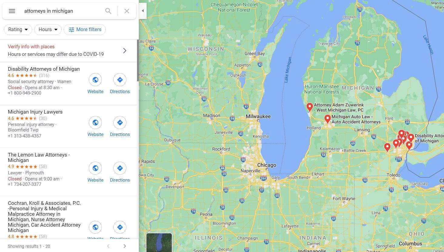 谷歌地圖搜索律師