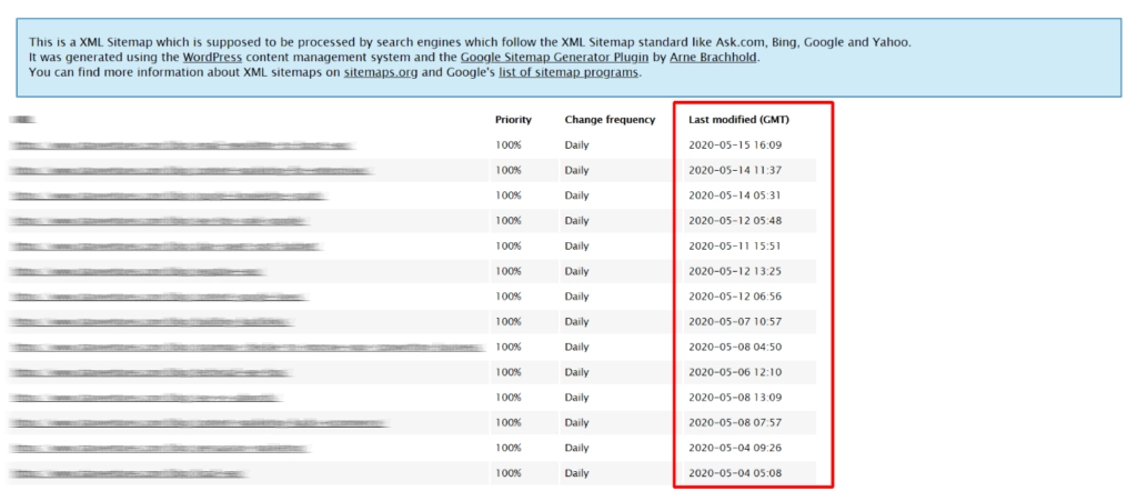 xmlサイトマップ