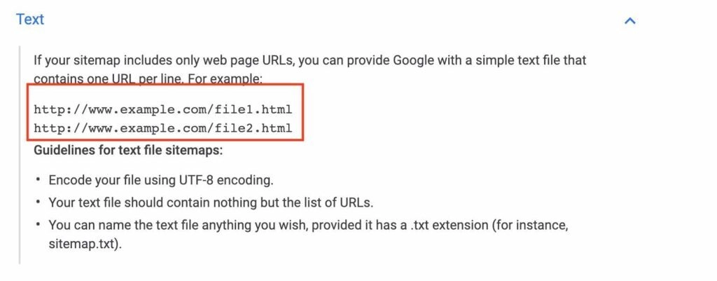 プレーンテキストのサイトマップ