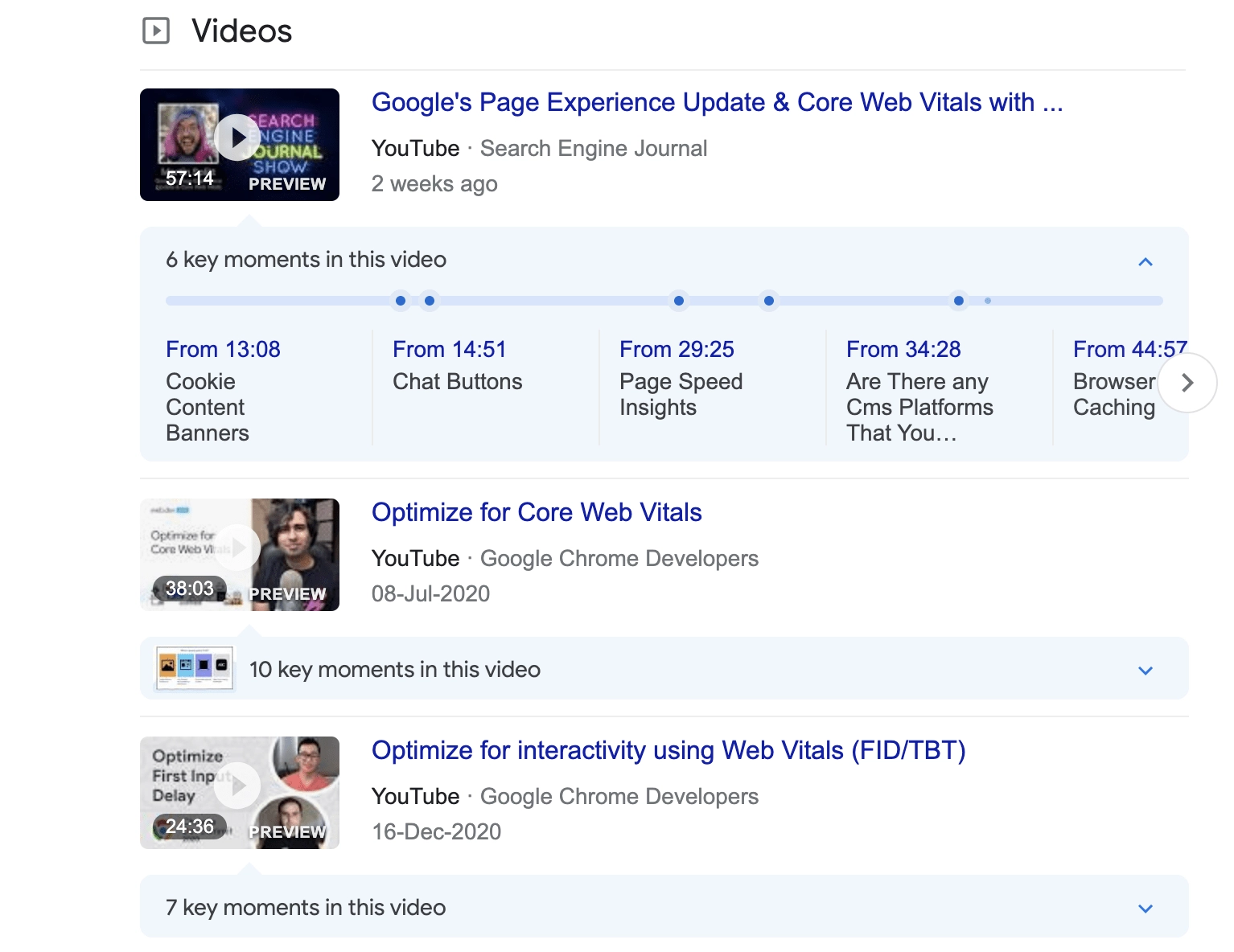 ビデオの重要な瞬間