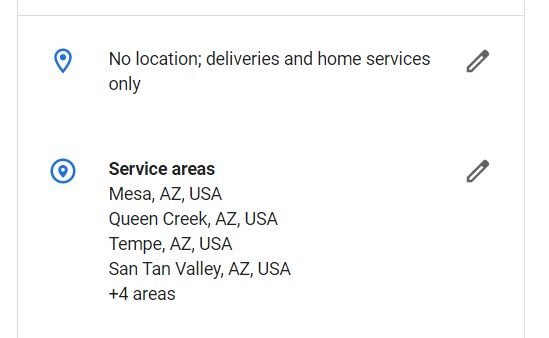 Bisnis area layanan di Profil Bisnis Google