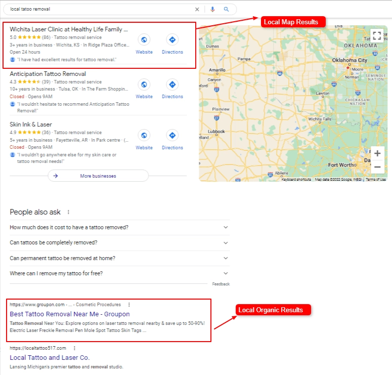 interogare de căutare locală - căutare pe google