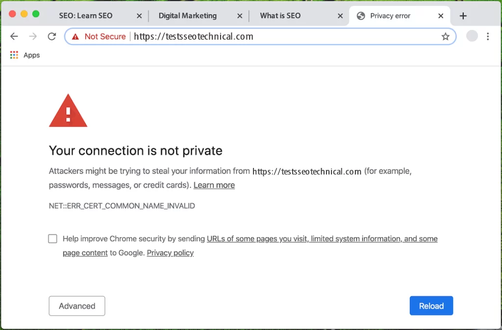 instalați certificatul ssl pentru conexiune sigură