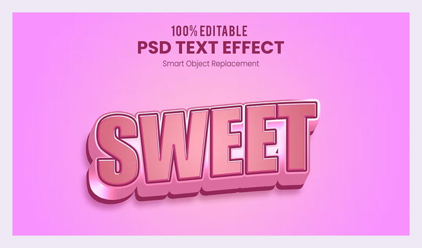 Efect de text 3D dulce PSD