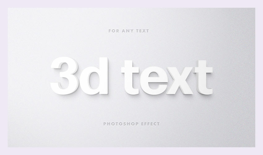Efect de text 3D alb