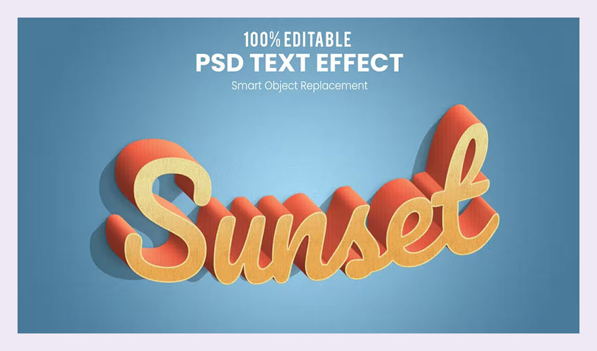Efect de text 3D retro Acțiune PSD