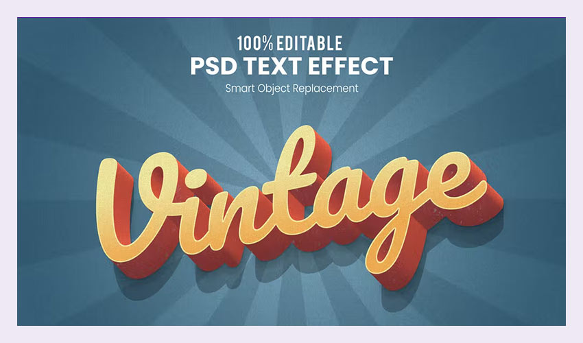 Efect de text 3D vintage