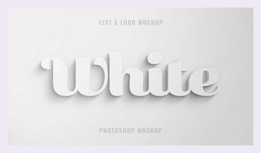 Efect de text 3D alb gratuit