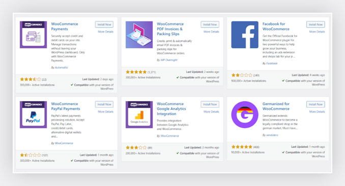 Надстройки и плагины WooCommerce