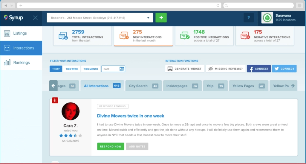 instrument de seo local synup