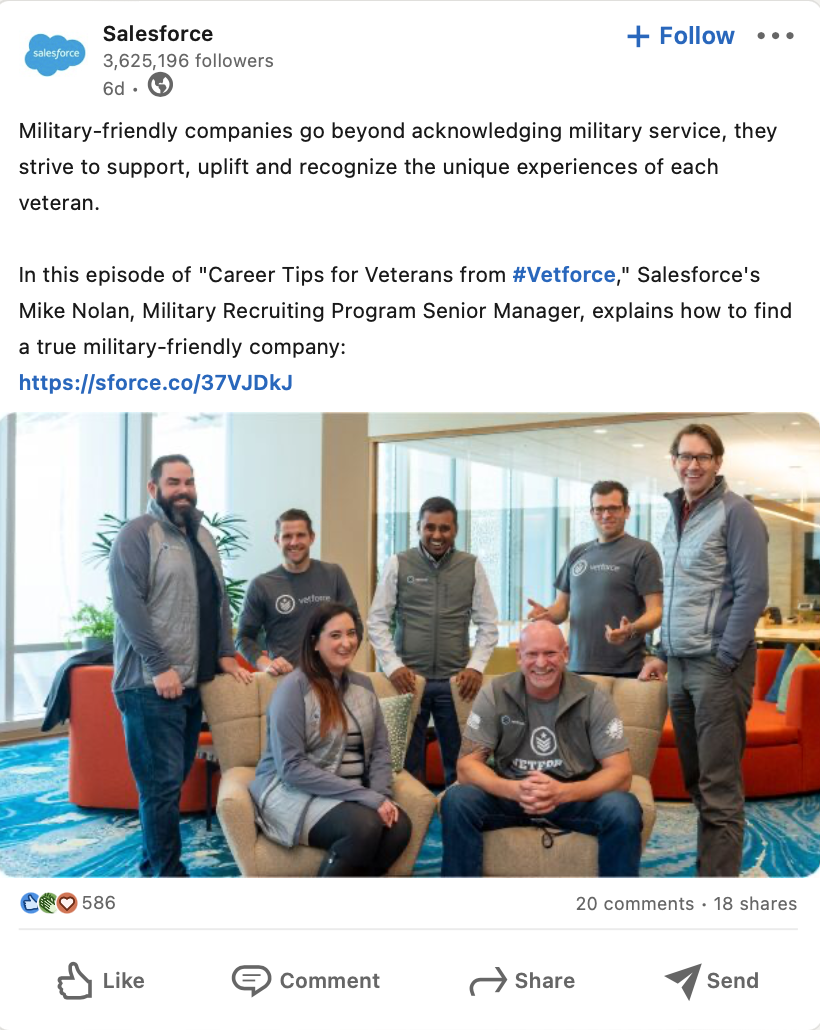 Salesforce veterani employer branding pentru achiziția de talente