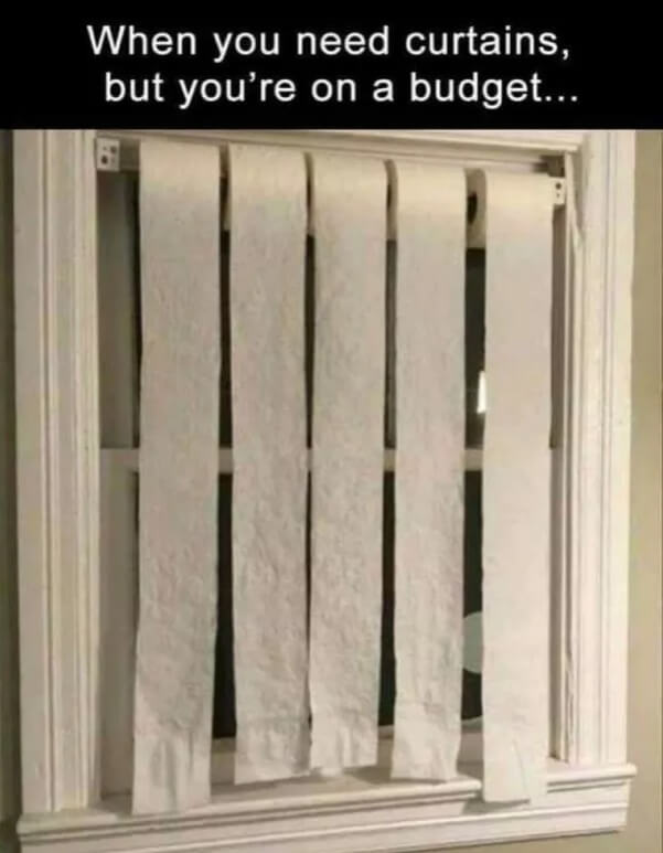 papier toilette rideaux meme
