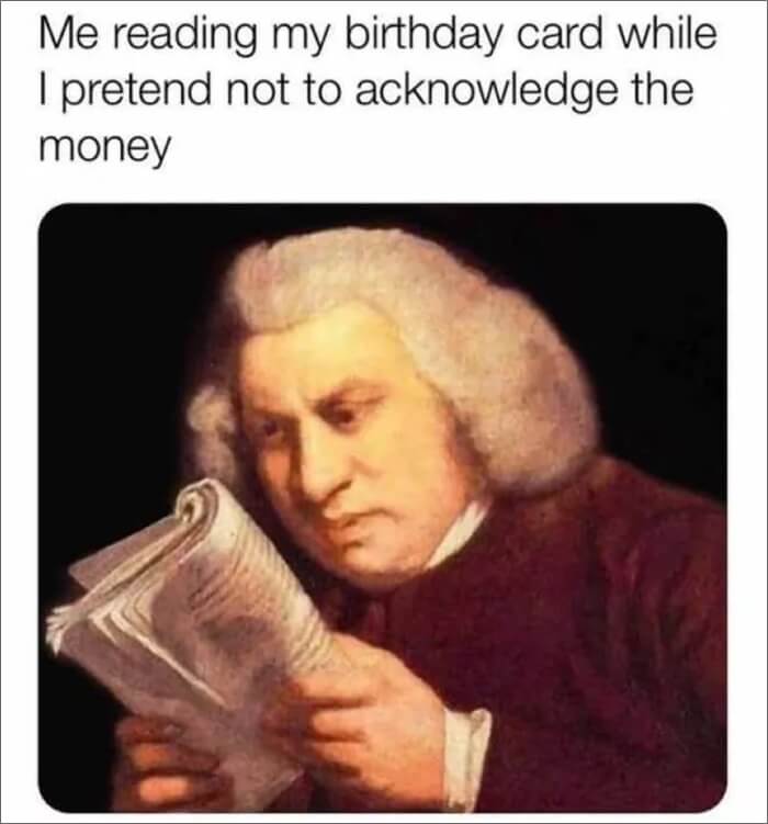 carte d'anniversaire argent meme