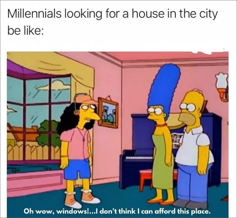 la génération Y ne peut pas se permettre le mème de la maison