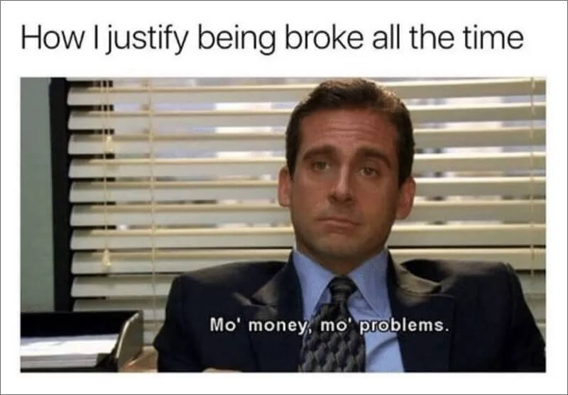 mo argent mo problèmes le bureau meme