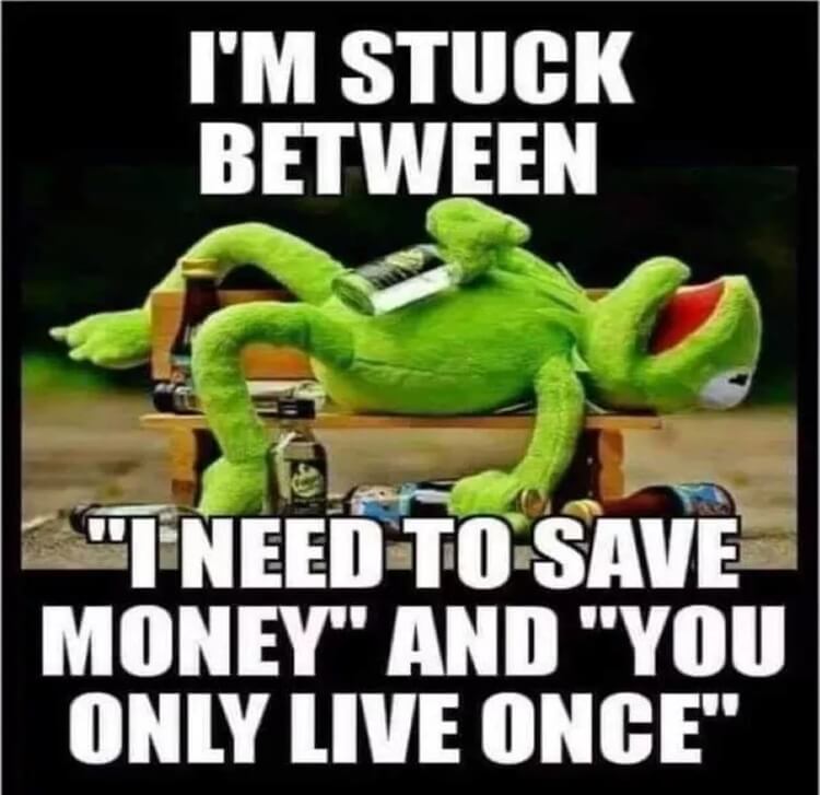 économiser de l'argent contre yolo meme