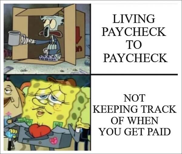 chèque de paie vivant au même chèque de paie