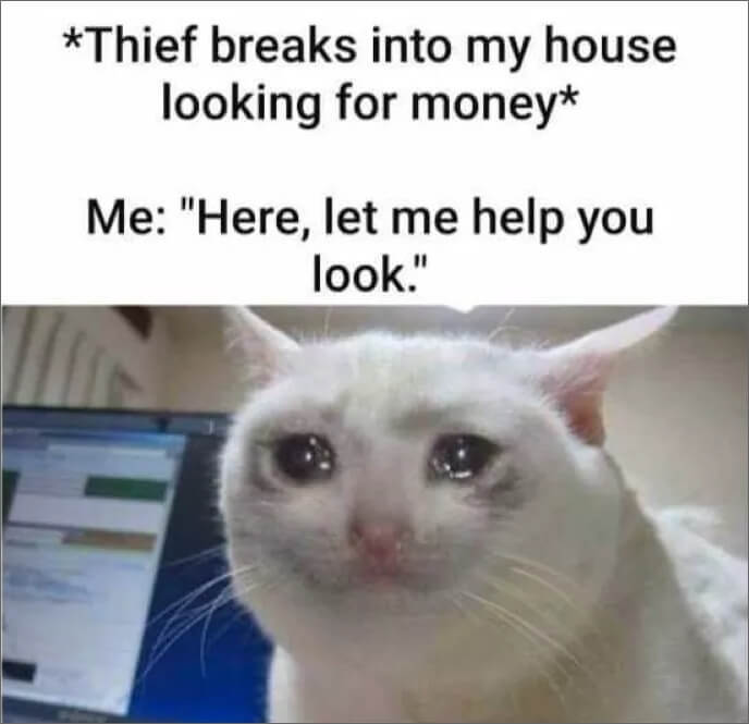 chercher de l'argent autour de la maison meme