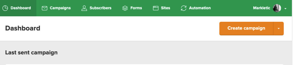 Crea campagna - Campagna RSS Mailerlite