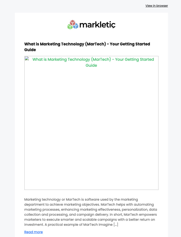 Email con RSS - Campagna RSS di Mailerlite