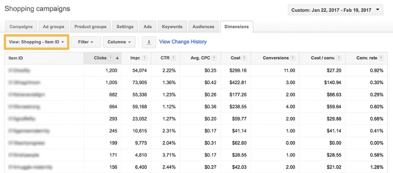Artikel-ID für Shopping-Kampagnen