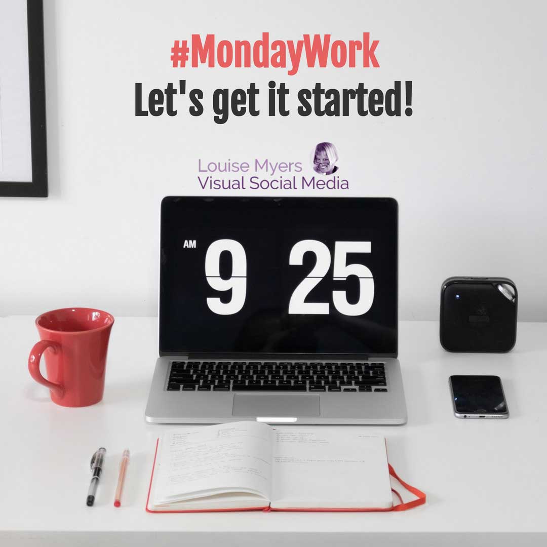 مشهد سطح المكتب مع ضبط الكمبيوتر المحمول على 925 يقول عمل الاثنين ، فلنبدأ.