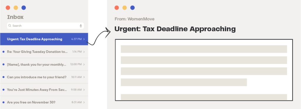 Предоставление строки темы электронного письма во вторник