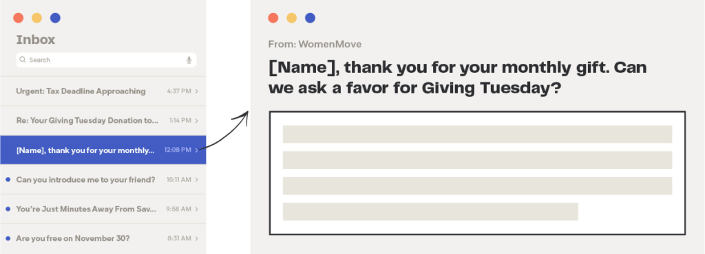 Предоставление строки темы электронного письма во вторник