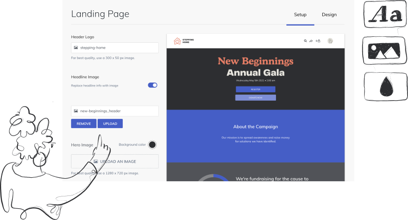 Concepteur de campagne de page de destination chic