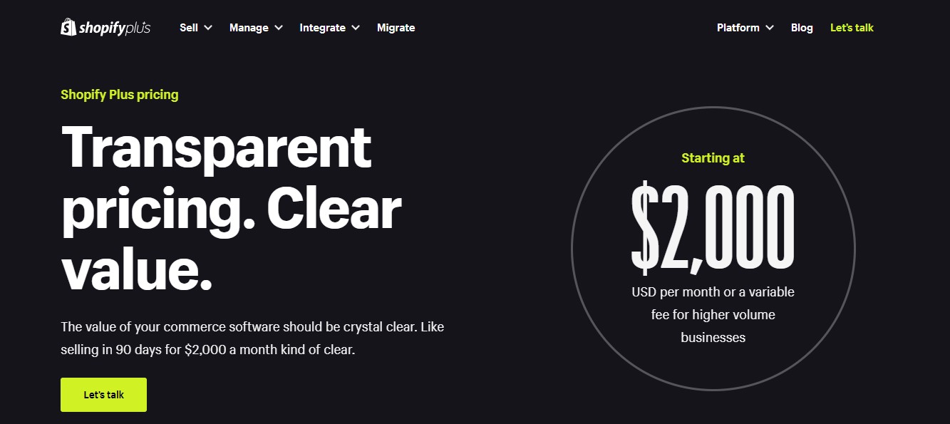 Shopifyプラスプラン