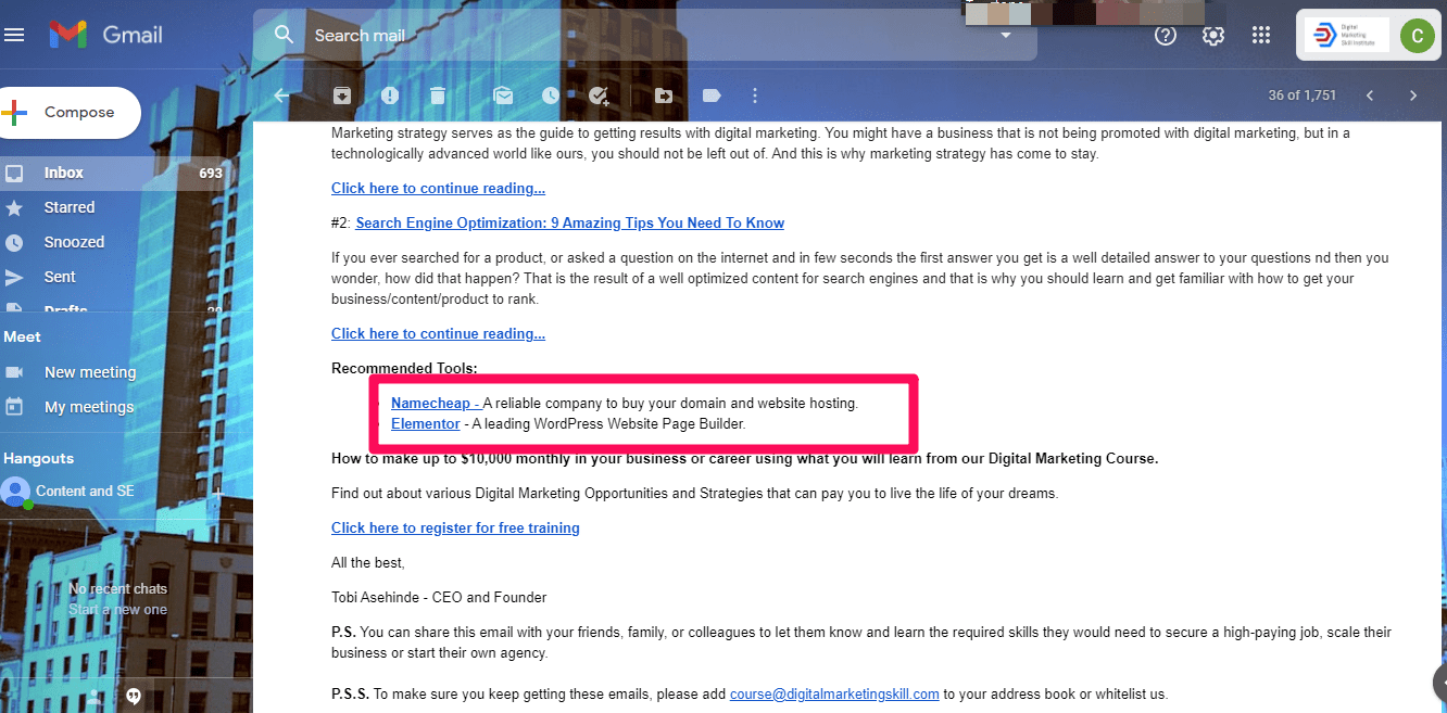 التسويق عبر البريد الإلكتروني